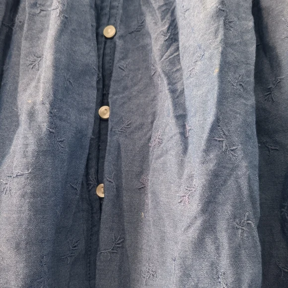 Old Navy Cottagecore Blue Long Sleeve Button Up Shirt L - Picture 6 of 8